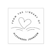 Tampons Encreurs Modern Simple Hand-drawn Book & Heart Library (Impression)