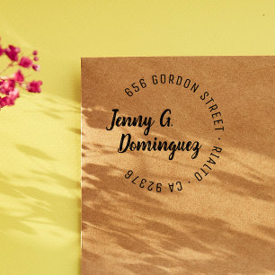 Tampons Encreurs Modern & Simple Handwriting Round Return Address 