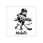 Tampons Encreurs Modern Trendy Girl Playing Ice Hockey Personalized (Impression)