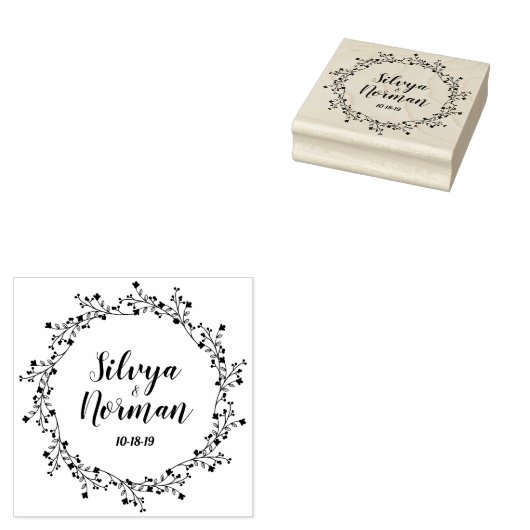 Tampons Encreurs Modern Wildflowers and Twigs and Design (Tamponné)