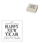 Tampons Encreurs Moderne Bonne Année Retour Adresse Timbre (Tamponné)