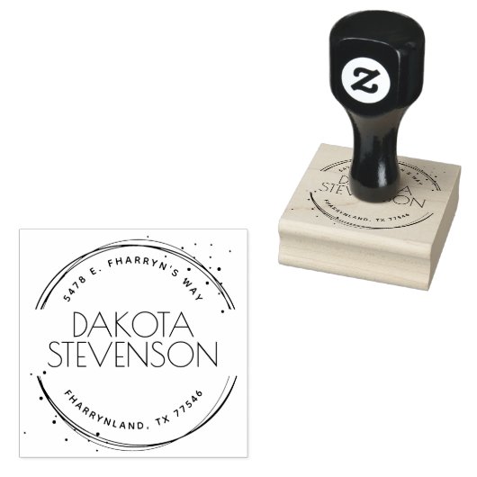 Tampons Encreurs Moderne Créez votre propre nom et adresse de retou (Tamponné)