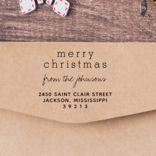 Tampons Encreurs Moderne et élégant Joyeux Noël Salutations Famille