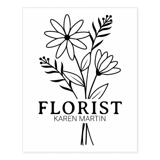 Tampons Encreurs Moderne fleuriste affaires sur mesure grand (Impression)