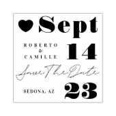 Tampons Encreurs Moderne Minimal Gras Imprimer Mariage Enregistrer (Impression)