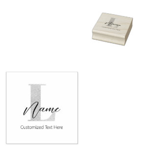 Tampons Encreurs Moderne Monogramme Initiale L & Nom Personnalisé