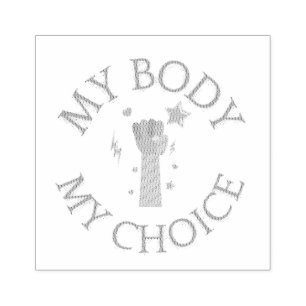 Tampons Encreurs Mon corps Mon choix rose poing féministe