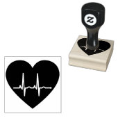 Tampons Encreurs Moniteur cardiaque EKG simple coeur rouge (Tamponné)