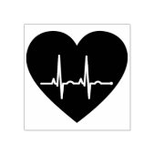Tampons Encreurs Moniteur cardiaque EKG simple coeur rouge (Impression)