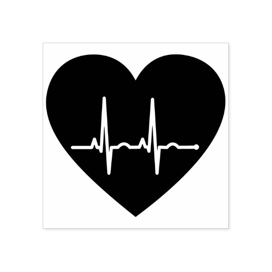 Tampons Encreurs Moniteur cardiaque EKG simple coeur rouge (Impression)