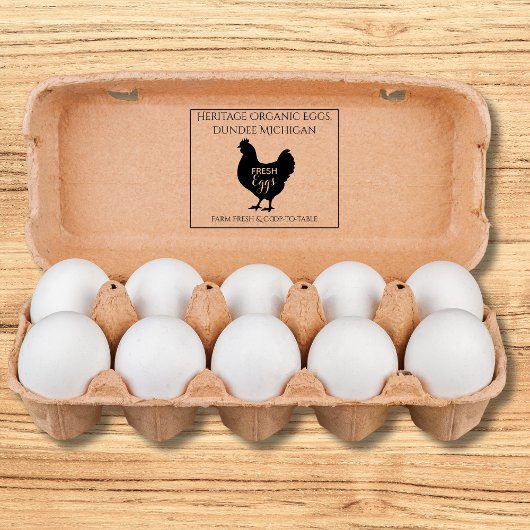 Tampons Encreurs Monogram Egg Carton Stamp Farm Fresh Eggs