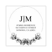 Tampons Encreurs Monogram Floral Adresse de retour (Impression)