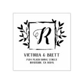 Tampons Encreurs Monogram Laurel Frame Mariage Adresse de retour (Impression)