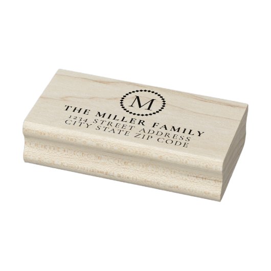 Tampons Encreurs Monogram Medallion Famille Modèle Adresse de retou (Tampon)