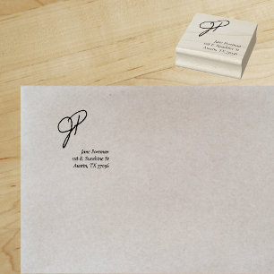 Tampons Encreurs Monogram Style   Casual Chic Return Address Label