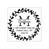 Tampons Encreurs Monograme de Trendy Floral Wreath Custom (Impression)