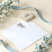 Tampons Encreurs Monogramme à main chic et bouquet floral