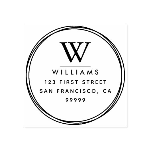 Tampons Encreurs Monogramme Adresse de retour Timbre en caoutchouc (Impression)