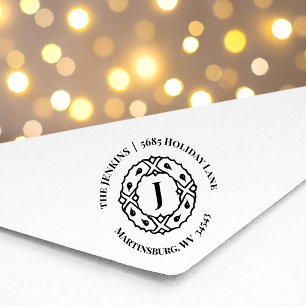 Tampons Encreurs Monogramme Adresse de retour Timbre en caoutchouc 