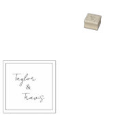 Tampons Encreurs Monogramme Carré moderne Timbre de mariage personn (Tamponné)