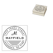 Tampons Encreurs Monogramme circulaire moderne Adresse de retour (Tamponné)