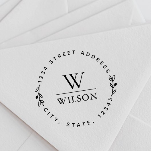 Tampons Encreurs Monogramme circulaire Nom de famille Adresse de re