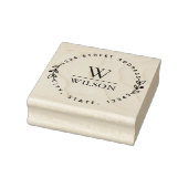 Tampons Encreurs Monogramme circulaire Nom de famille Adresse de re (Tampon)