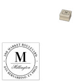 Tampons Encreurs Monogramme classique Nom de famille Adresse de ret (Tamponné)