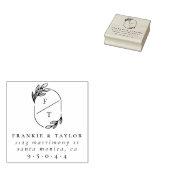 Tampons Encreurs Monogramme couple marié | Adresse de retour du Mar (Tamponné)