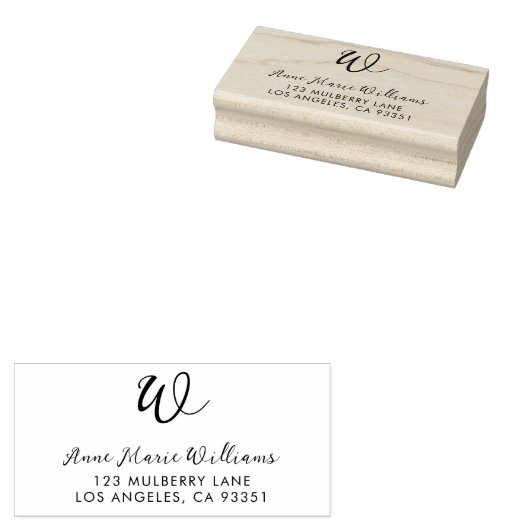 Tampons Encreurs Monogramme d'adresse de retour de script moderne (Tamponné)