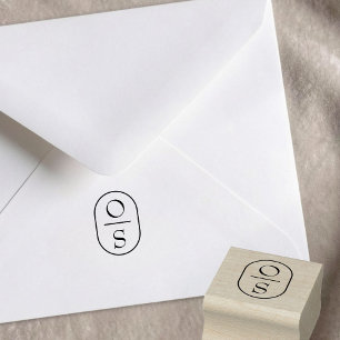 Tampons Encreurs Monogramme de couple de mariage minimaliste modern