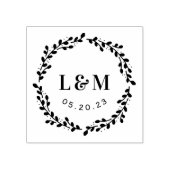 Tampons Encreurs Monogramme de couronne botanique Mariage Enregistr (Impression)