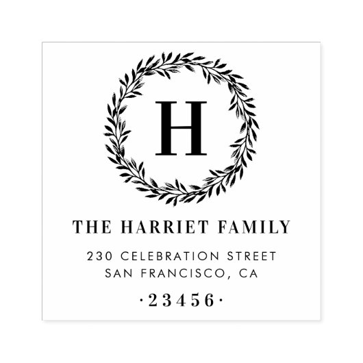 Tampons Encreurs Monogramme de couronne classique Nom de famille Ad (Impression)