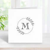 Tampons Encreurs Monogramme de couronne Feuille ronde initiale 1x1