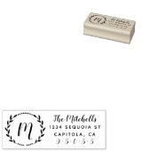 Tampons Encreurs Monogramme de couronne mûre Nom de famille Adresse (Tamponné)