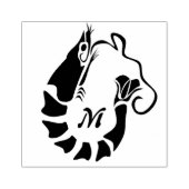 Tampons Encreurs Monogramme de crevettes en forme de crayon noir (Impression)