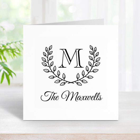Tampons Encreurs Monogramme de la couronne double Nom de famille in