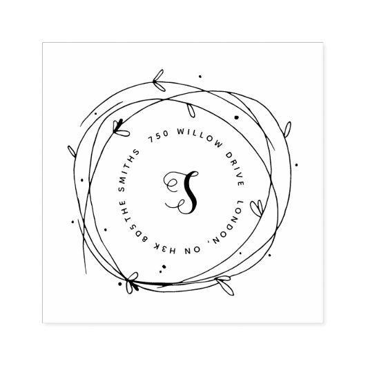 Tampons Encreurs Monogramme de la couronne perdue | Timbre en caout (Impression)