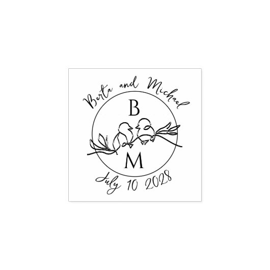 Tampons Encreurs Monogramme de mariage (Impression)