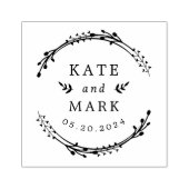 Tampons Encreurs Monogramme de mariage botanique rustique (Impression)