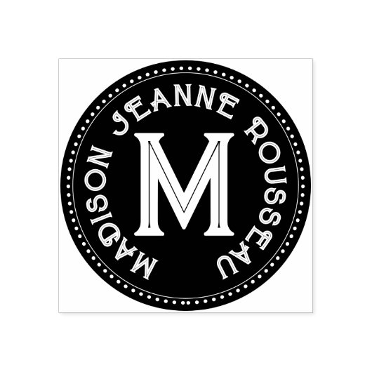 Tampons Encreurs Monogramme de nom initial décoratif (Impression)