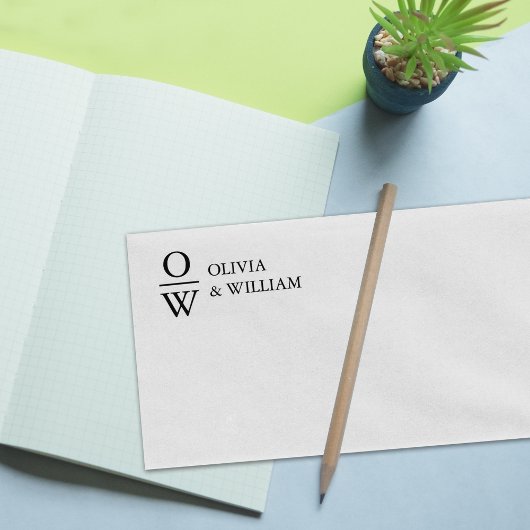 Tampons Encreurs Monogramme de noms personnalisés modernes