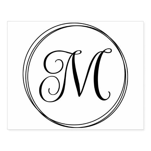 Tampons Encreurs Monogramme de script bouclé rond (Impression)