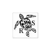 Tampons Encreurs Monogramme de tortue marine moderne, Mariage (Impression)