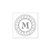 Tampons Encreurs Monogramme de tournesol initial 1x1 (Impression)