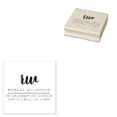 Tampons Encreurs Monogramme élégant Nom du script Adresse de retour (Tamponné)