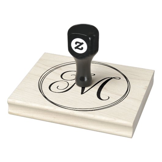 Tampons Encreurs Monogramme en écriture ronde cursive (Tampon)