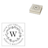 Tampons Encreurs Monogramme et couronne florale de la bibliothèque (Tamponné)