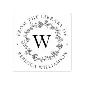 Tampons Encreurs Monogramme et couronne florale de la bibliothèque (Impression)