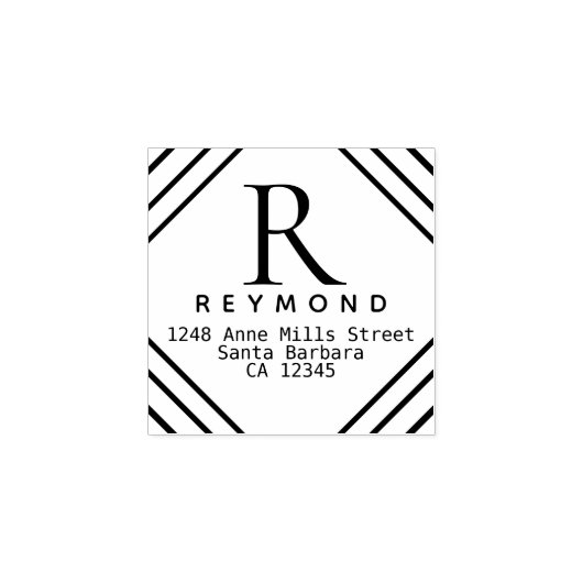 Tampons Encreurs monogramme familial avec adresse de retour (Impression)